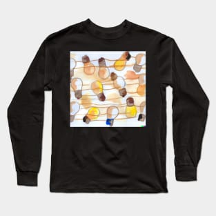 Watercolour Painting of Lightbulbs Long Sleeve T-Shirt